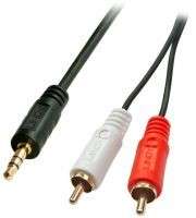 LINDY 20M 2XRCA 3.5MM PREMIUM STEREO CABLE (35687) REPLACING 35496