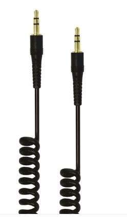 Jivo JI-1854 Auxiliary Cable 3.5mm Jack to Jack - Coiled (Black)