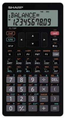 Sharp EL738 Black Advanced Financial Calculator