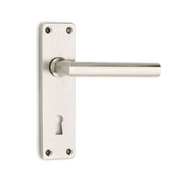 Lever Door Handle On Plate - Satin Nickel Finish - 2