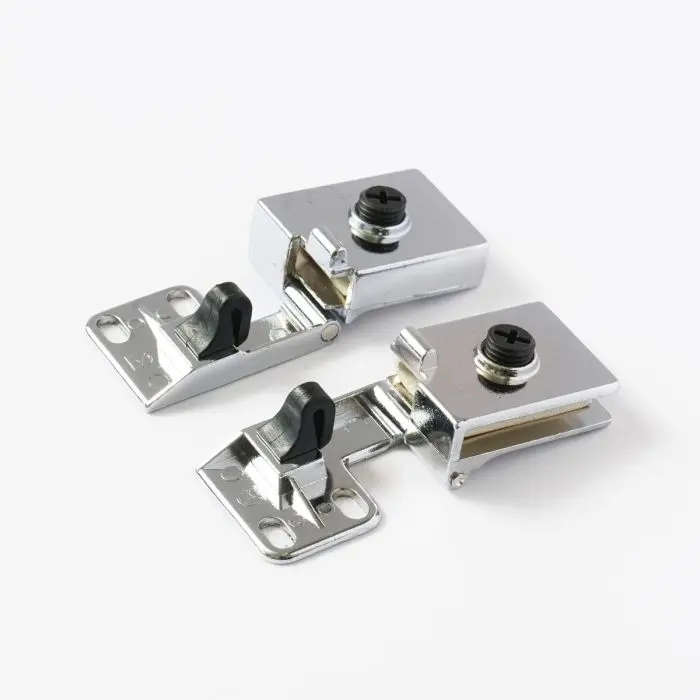 Glass Door Hinge, Chrome Plated, 2 Pieces