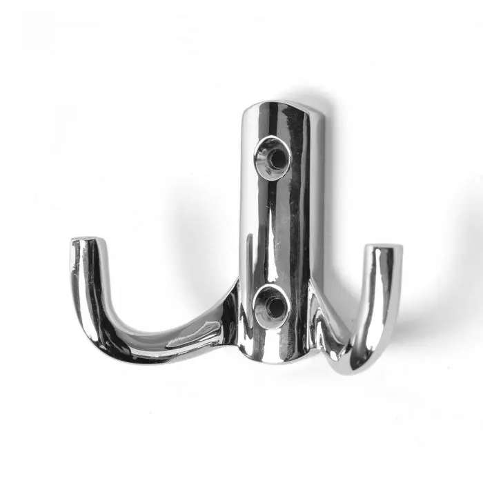 Double Coat / Robe Hook - Chrome Finish - 2