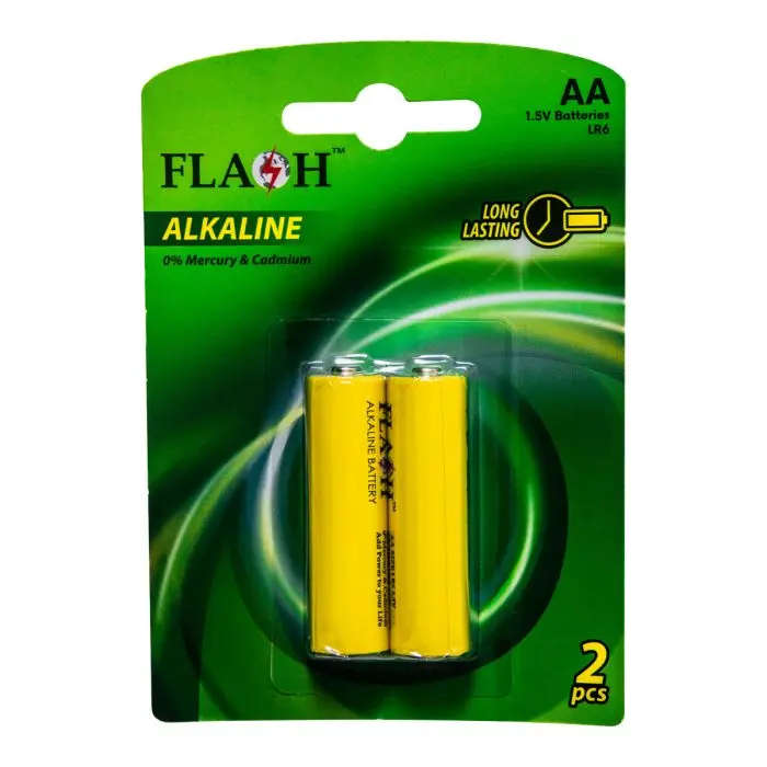Flash Alkaline AA Batteries - 2 Pack