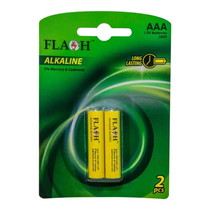 Flash Alkaline AAA Batteries - 2 Pack
