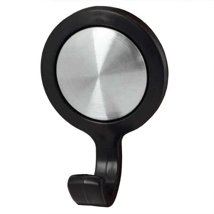 2-Piece Black Stainless Steel Self-Adhesive Hook Set