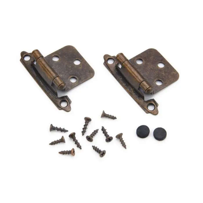3 Knuckle, Spring Hinge, Antique Brass, 2 Pieces