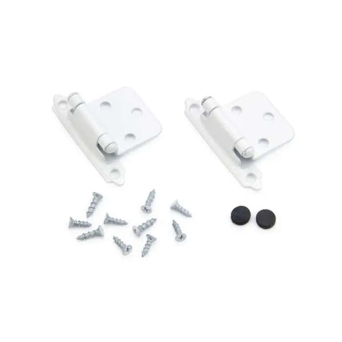 3 Knuckle, Spring Hinge, White, 2 Pieces