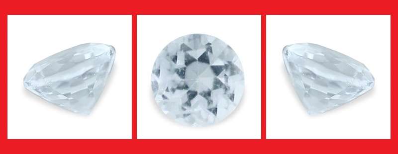 AQUAMARINE - AQUA BLUE ROUND DIAMOND CUT - 0.09cts