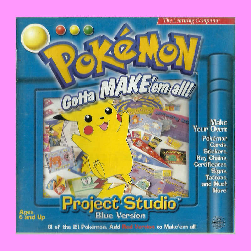 PC CD ROM - POKEMON PROJECT STUDIO [BLUE VERSION]