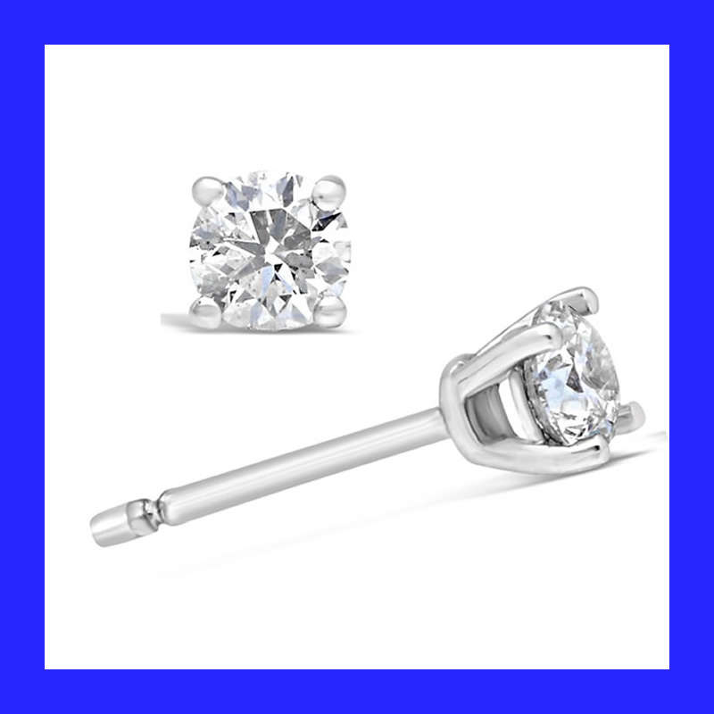 Sweet Cubic Zirconia Stud Earrings In Solid Sterling Silver