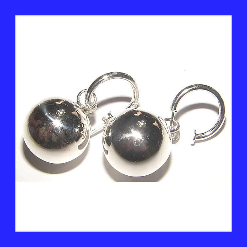 Gorgeous Dangling Pretty Woman Ball Earrings In Solid Sterling Silver