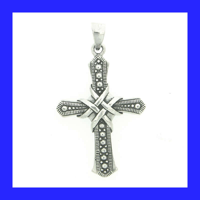 Gorgeous Celtic Cross Pendant  In Polished Solid Sterling Silver