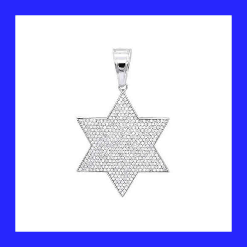 Stunning CZ encrusted Star of David Pendant Set In Solid Sterling Silver