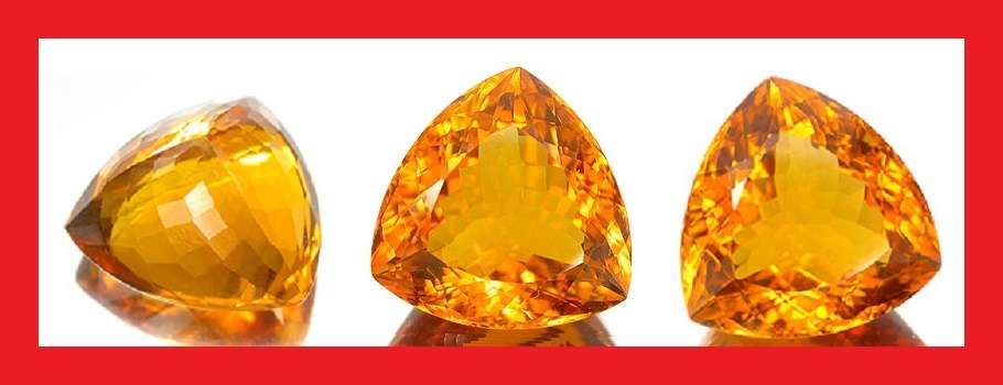 Citrine -  Faceted Triangle Shape - 49,18cts