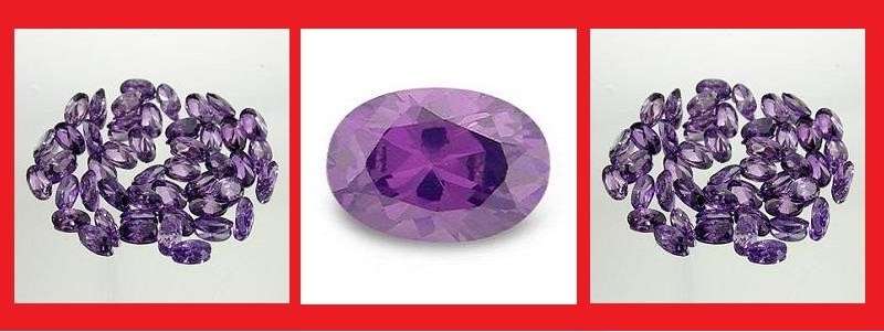 CUBIC ZIRCONIUM - RICH VIOLET OVAL FACET - 0.31cts