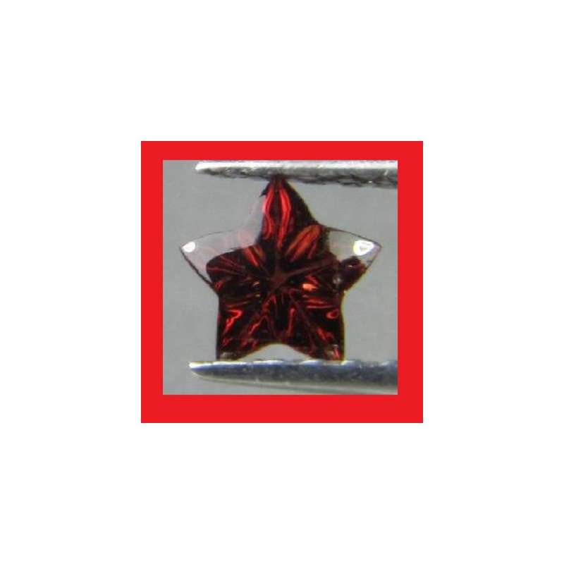 CUBIC ZIRCONIUM - Faceted Orange Red Star Shape - 1.65cts