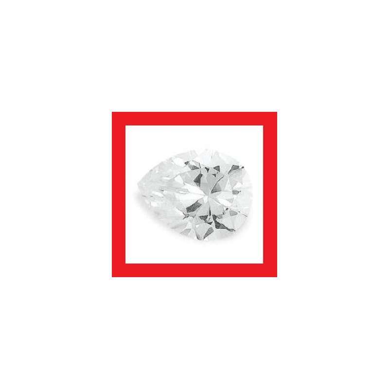 CUBIC ZIRCONIUM - DIAMOND WHITE PEAR SHAPE FACET - 2.96cts