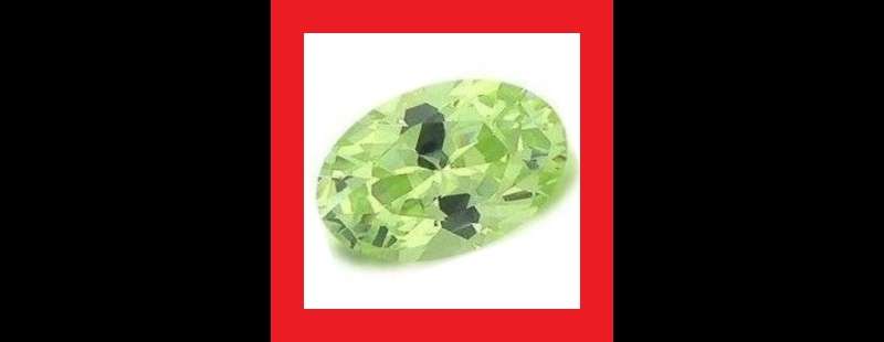 CUBIC ZIRCONIUM - PERIDOT GREEN OVAL FACET - 0.83cts