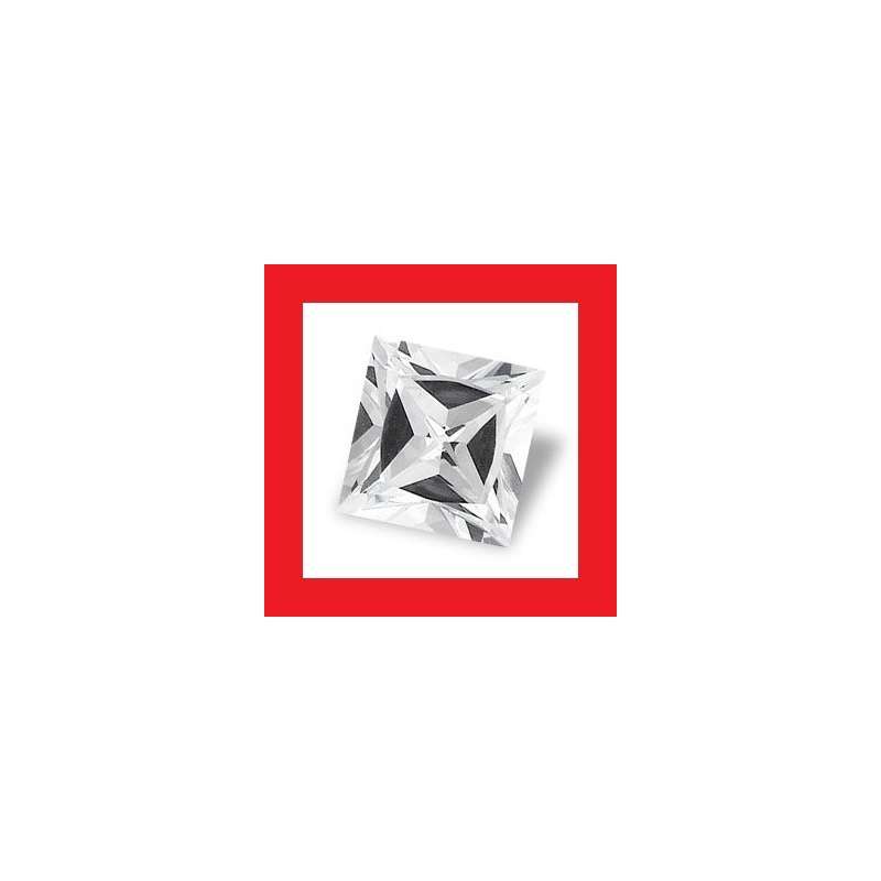 Cubic Zirconium - Faceted Square Shape - 6.38cts