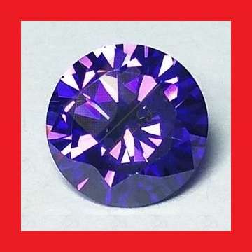 CUBIC ZIRCONIUM - SCREAMING PURPLE ROUND DIAMOND CUT - 4.77cts