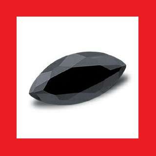 CUBIC ZIRCONIUM - FACETED JET BLACK MARQUISE SHAPE - 1.12cts