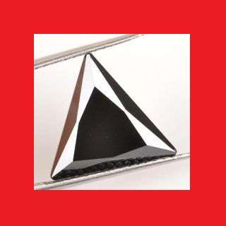 CUBIC ZIRCONIUM - JET BLACK FACETED TRIANGLE SHAPE - 0.41cts