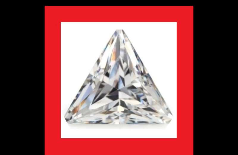 CUBIC ZIRCONIUM - AAA DIAMOND WHITE TRIANGLE FACET - 5.84cts