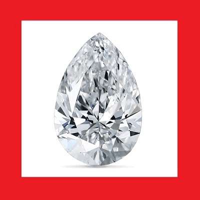 CUBIC ZIRCONIUM - Faceted AAA Diamond White Pear Shape - 1.46cts