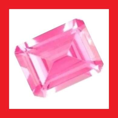 CUBIC ZIRCONIUM - Pink Rectangle Shape Octagon Cut - 15.01cts