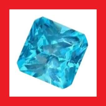 CUBIC ZIRCONIUM - SKY BLUE SQUARE FACET - 2.05cts
