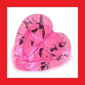 CUBIC ZIRCONIUM -  BRIGHT PINK HEART FACET - 12.67cts
