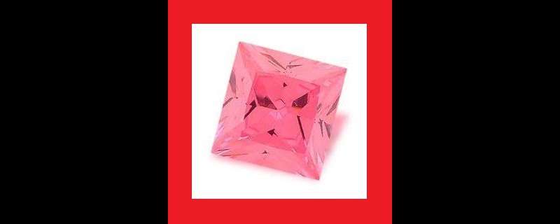 CUBIC ZIRCONIUM - Pink Square Shape Baguette Cut - 4.61cts