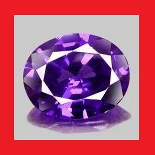CUBIC ZIRCONIUM - VIVID PURPLE OVAL FACET - 1.97cts