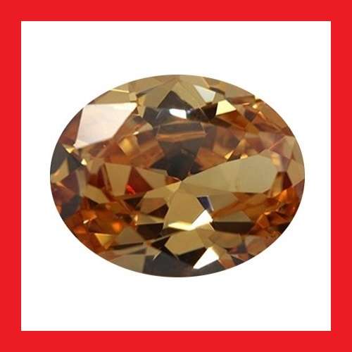 CUBIC ZIRCONIUM - LIGHT CHAMPAGNE OVAL FACET - 4.22cts