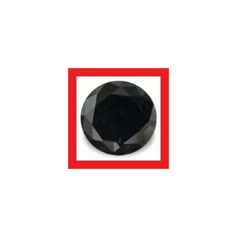 MOISSANITE - JET BLACK ROUND BRILLIANT FACET - 2.55cts