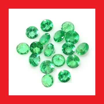 EMERALD (ZAMBIA) - 17 x EMERALD GREEN ROUND FACET - 1.64cts