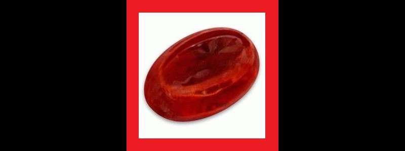 GARNET - ORANGE RED OVAL CABOCHON - 0.72cts