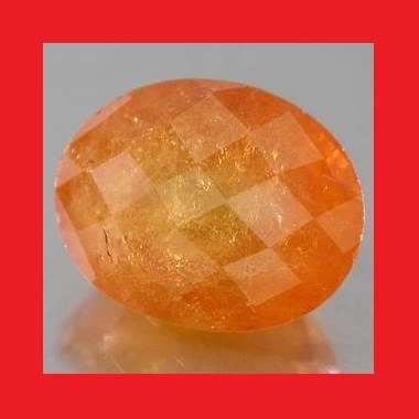 Tangerine Garnet - Orange Oval Shape With Chequerboard Table - 4.31cts