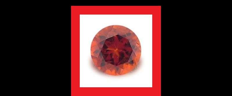 GARNET - TOP ORANGE RED ROUND FACET - 0.38cts