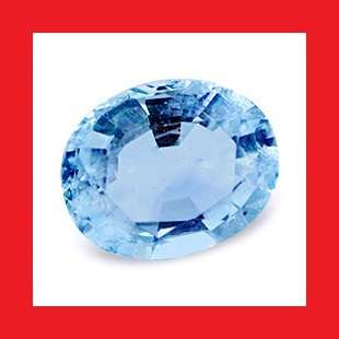 AQUAMARINE - Faceted Aqua Blue Oval Shape - 1.26cts