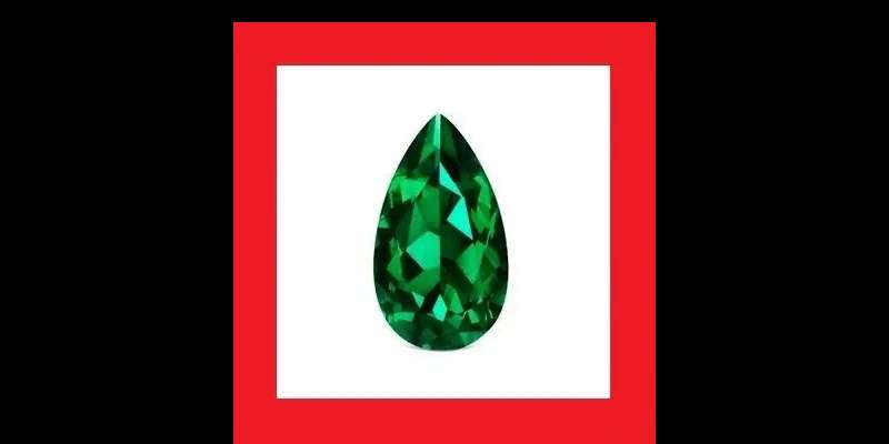 EMERALD [Created] - Faceted Pear Shape - 0.32cts