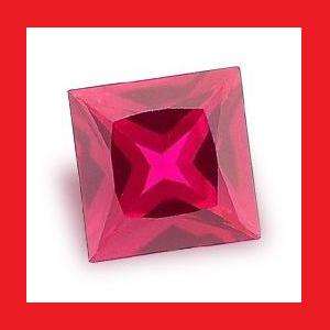 RUBY [Created] - TOP RED PRINCESS CUT - 2.96cts