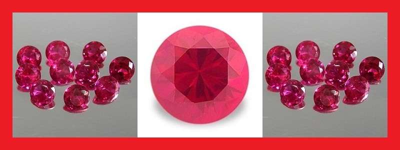 RUBY [Created] - Faceted Intense Red Round Shape - 1.08cts