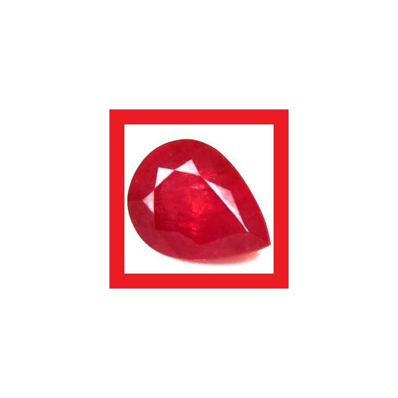 RUBY [Created] - Faceted Vivid Red Pear Shape - 1.97cts