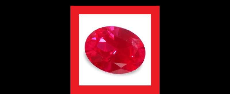 RUBY [Created] - Faceted Top Red Oval Shape - 0.93cts