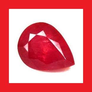 RUBY [Created] - Faceted Vivid Red Pear Shape - 0.23cts