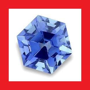 Sapphire [Created] - Faceted Fine Blue Hexagon Shape - 0.80cts