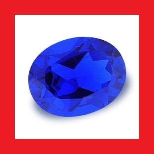 Sapphire [Created] - Blue Faceted Oval Shape - 1.24cts