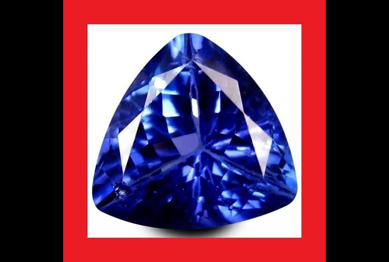 TANZANITE SIMULANT - INTENSE VIOLET BLUE TRILLIANT FACET - 5.78cts