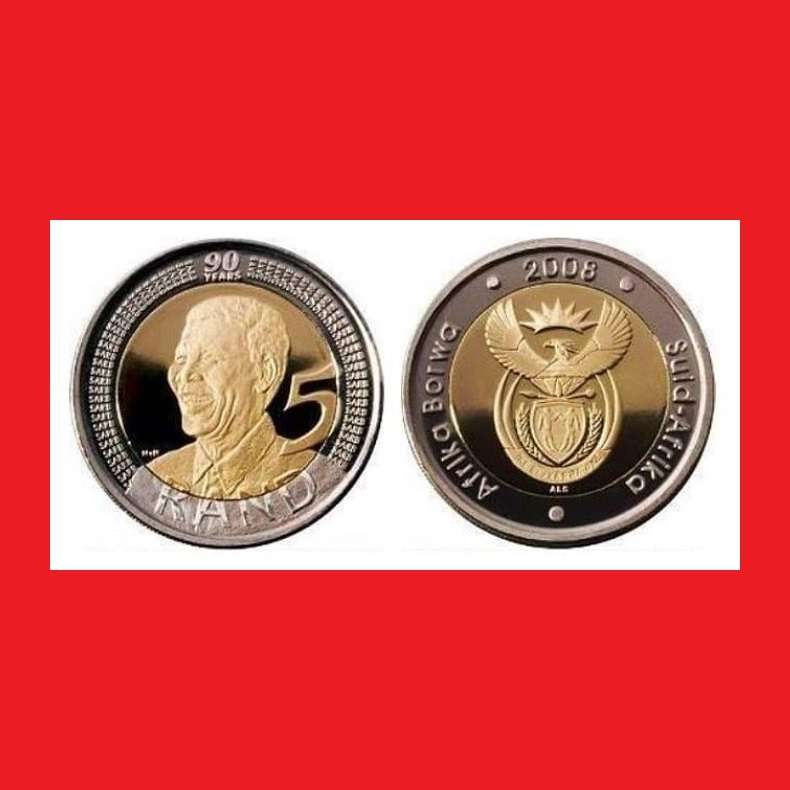 2008 Mandela 90th Birthday R5 Coin Mint State